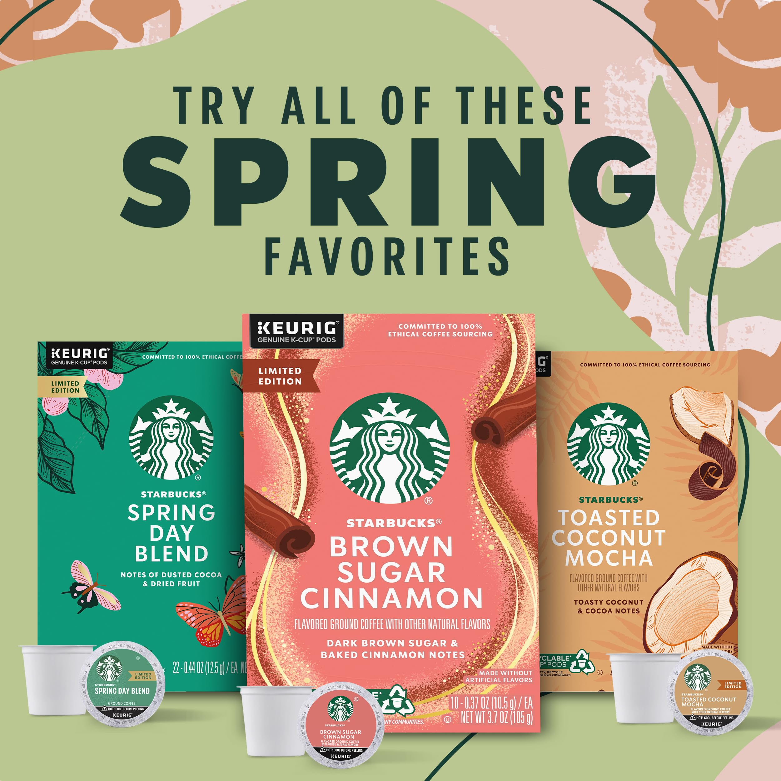 Starbucks K-Cup Coffee Pods, Starbucks Blonde Roast Hot or Iced Coffee, Veranda Blend, 96 Keurig Pods