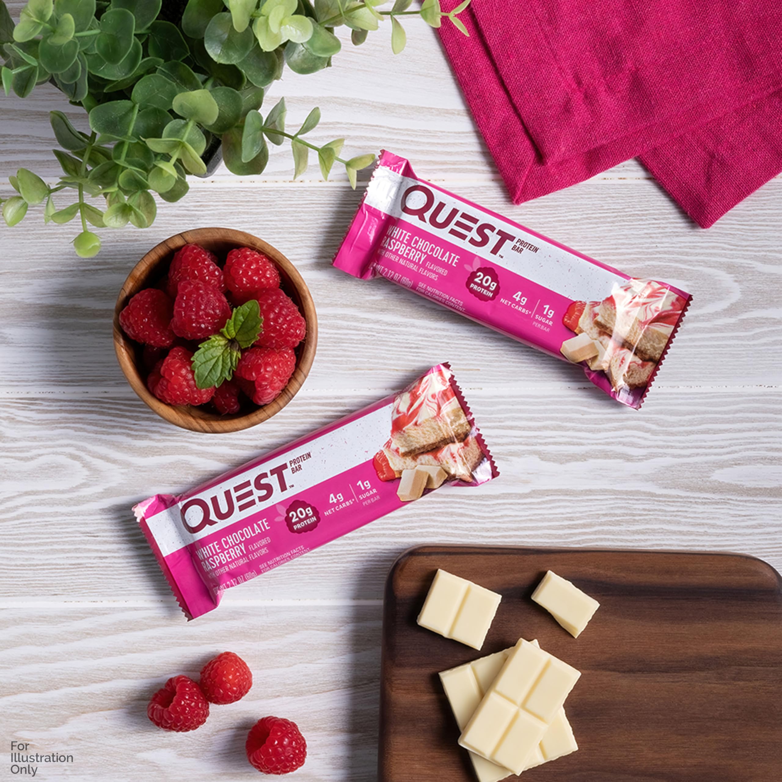 Quest Nutrition Chocolate Chip Dough Cookie Protein Bars, 21g Protein, 1g Sugar, 4g Net Carb, High Fiber, Gluten Free, Keto Friendy, 12 Count