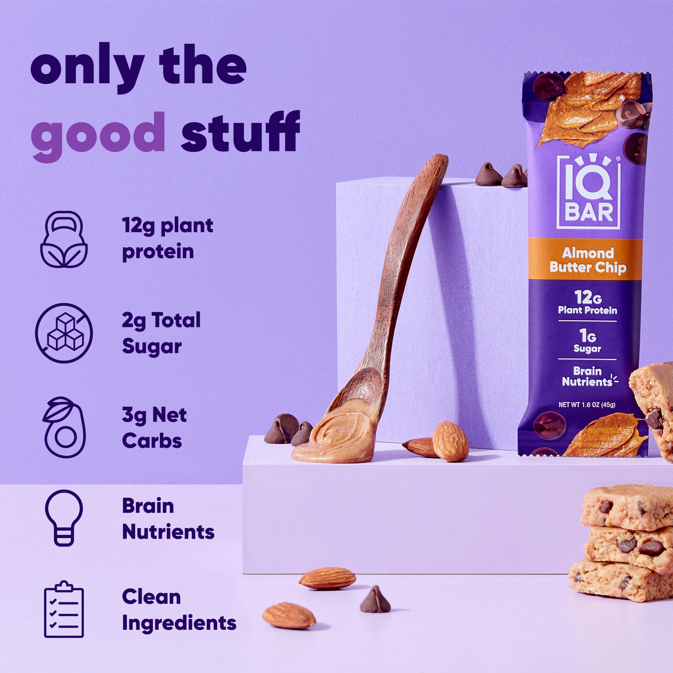 IQBAR Brain and Body Plant Protein Bars - Chocolate Lovers Variety - 36-Count - Keto, Vegan, Low Carb, High Fiber, Gluten Free, Dairy Free, Low Sugar Snack with Nutrients for Focus, Energy, Meal Replacement