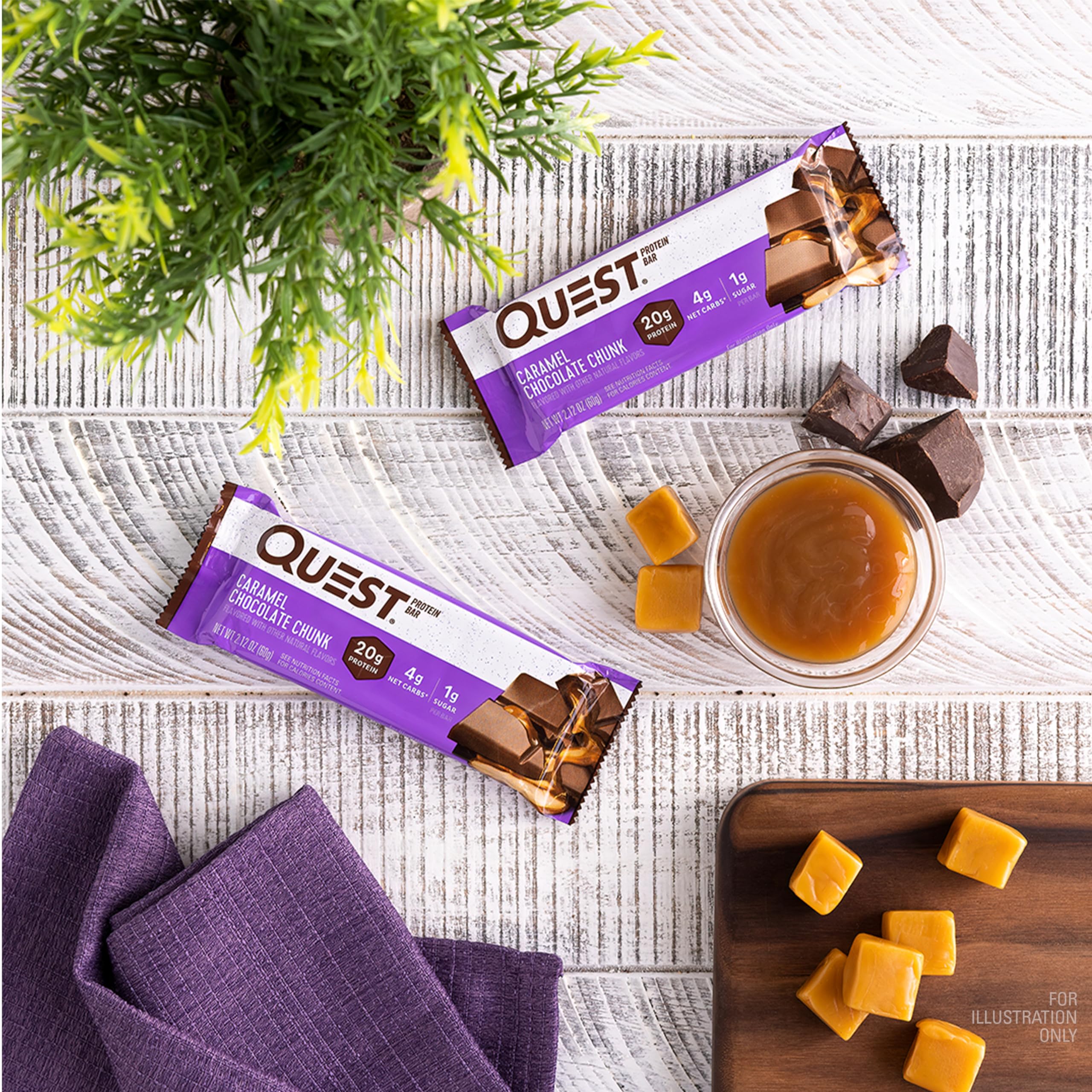 Quest Nutrition Chocolate Chip Dough Cookie Protein Bars, 21g Protein, 1g Sugar, 4g Net Carb, High Fiber, Gluten Free, Keto Friendy, 12 Count