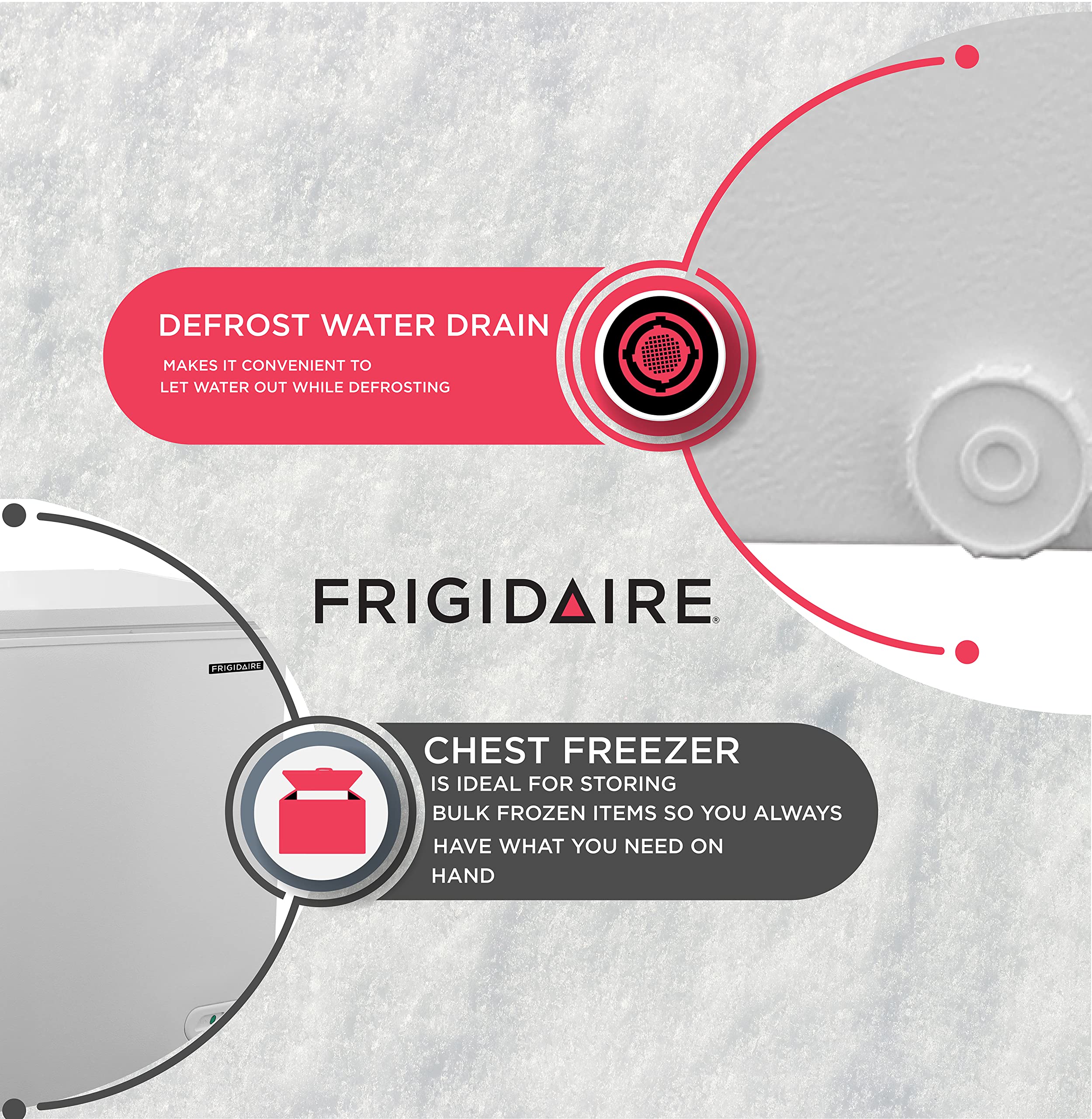 FRIGIDAIRE EFRF7003-BLACK Chest Deep Freezer, 7 Cu. Ft, Black Adjustable Thermostat-Removable Vinyl Coated Wire Basket-Easy Defrost Drain