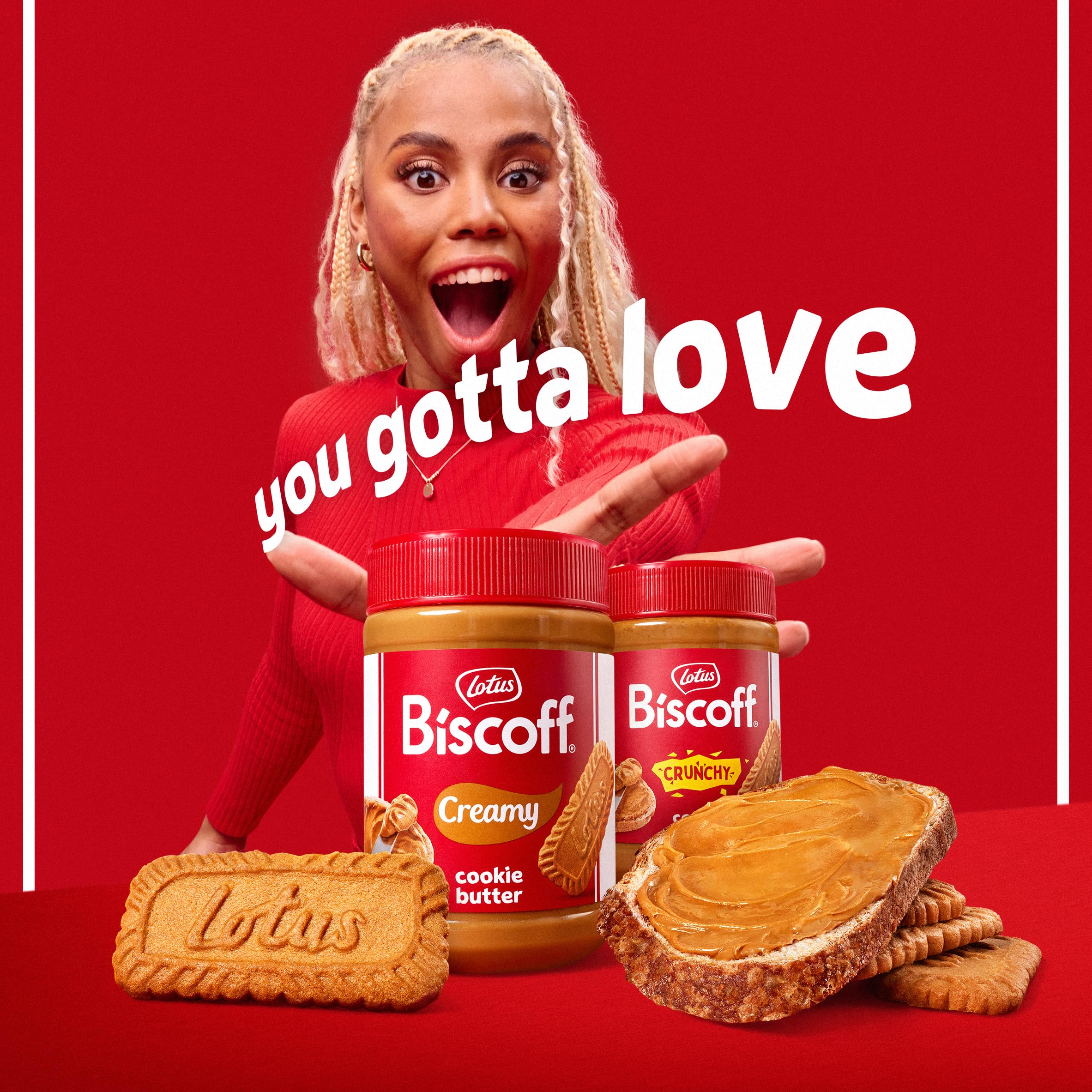 Lotus Biscoff Cookie Butter Spread, Creamy, non GMO + Vegan, 25.4oz