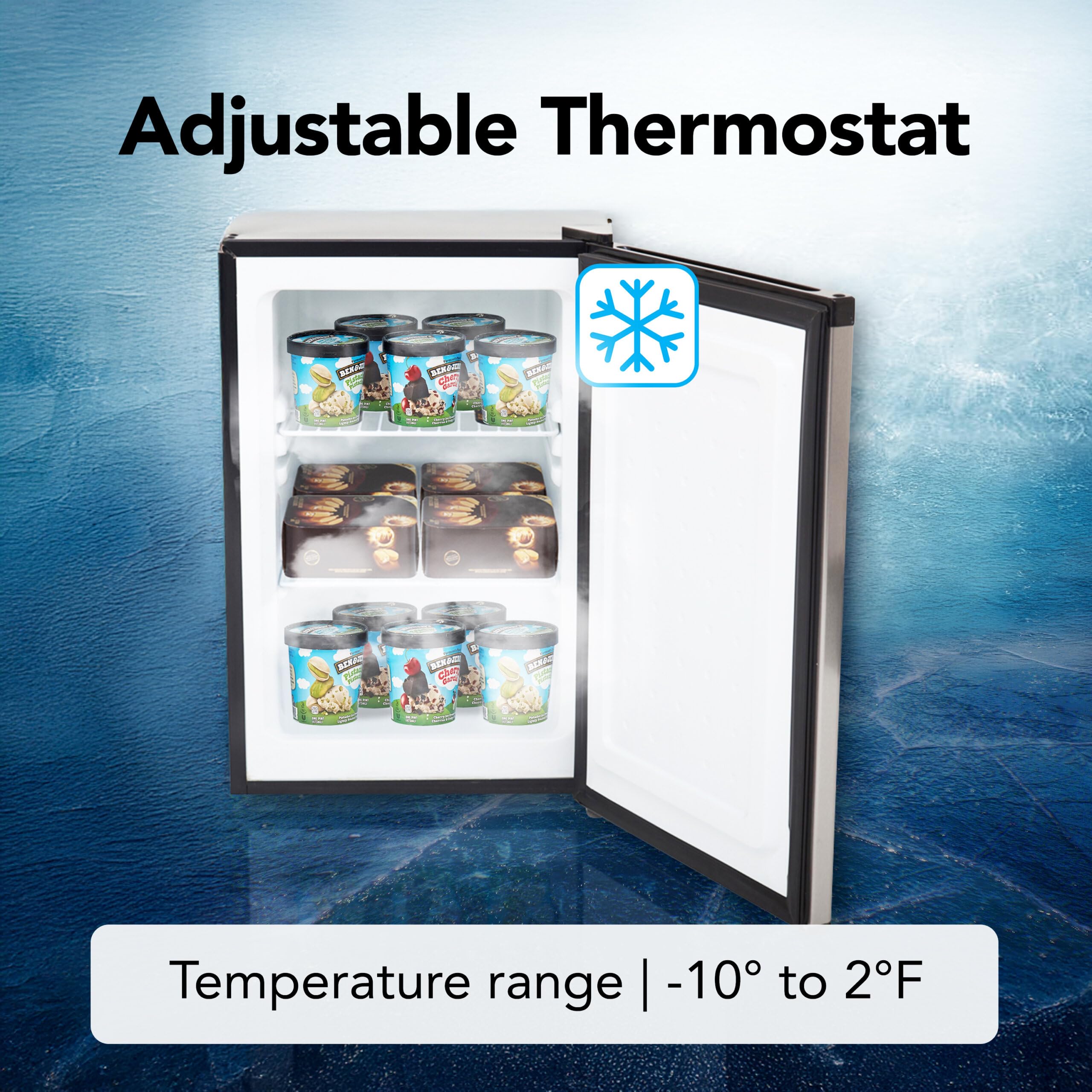 Whynter CUF-112SS Mini, Energy Star Rated Small Upright Freezer with Lock, Stainless Steel -1.1 Cubic Feet