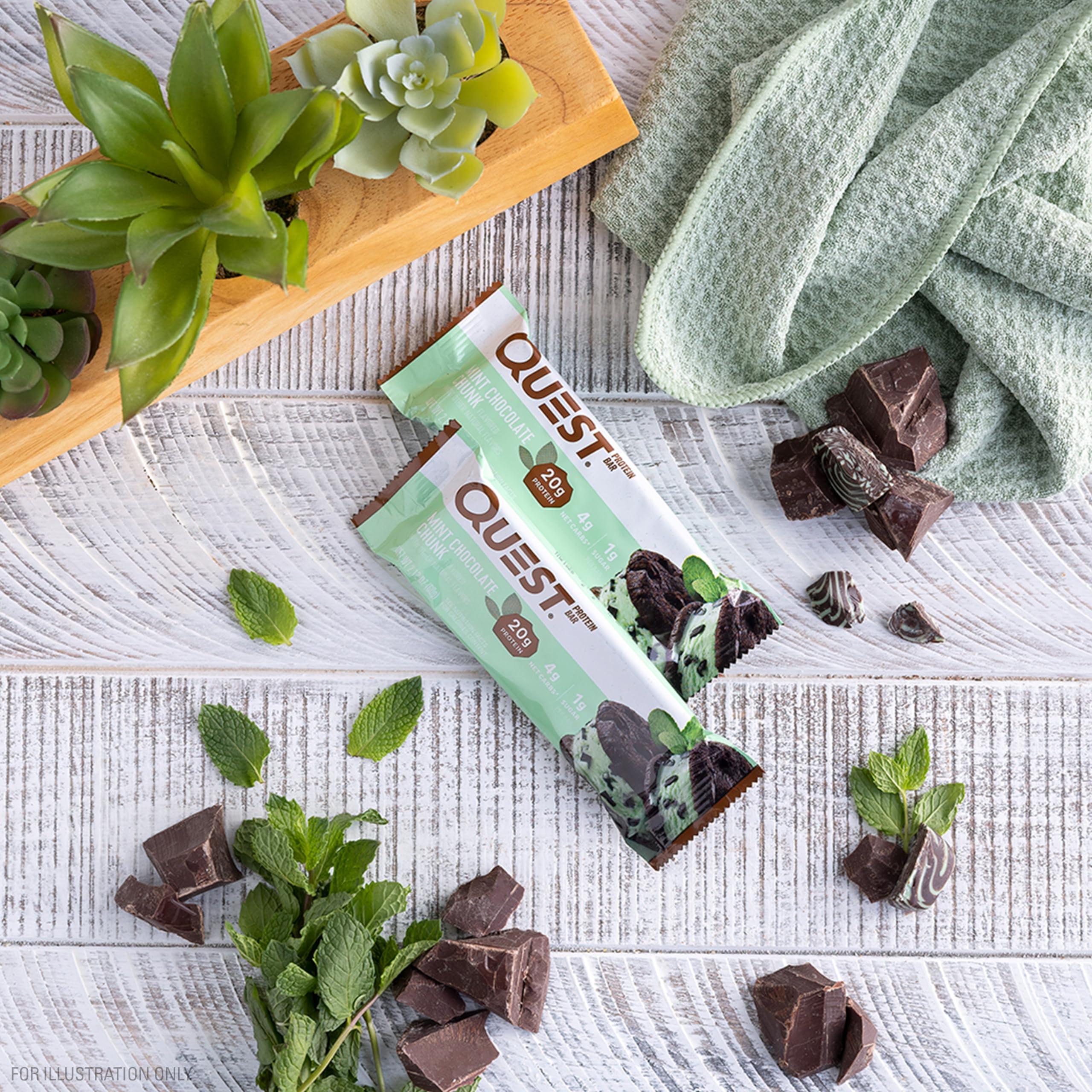 Quest Nutrition Chocolate Chip Dough Cookie Protein Bars, 21g Protein, 1g Sugar, 4g Net Carb, High Fiber, Gluten Free, Keto Friendy, 12 Count