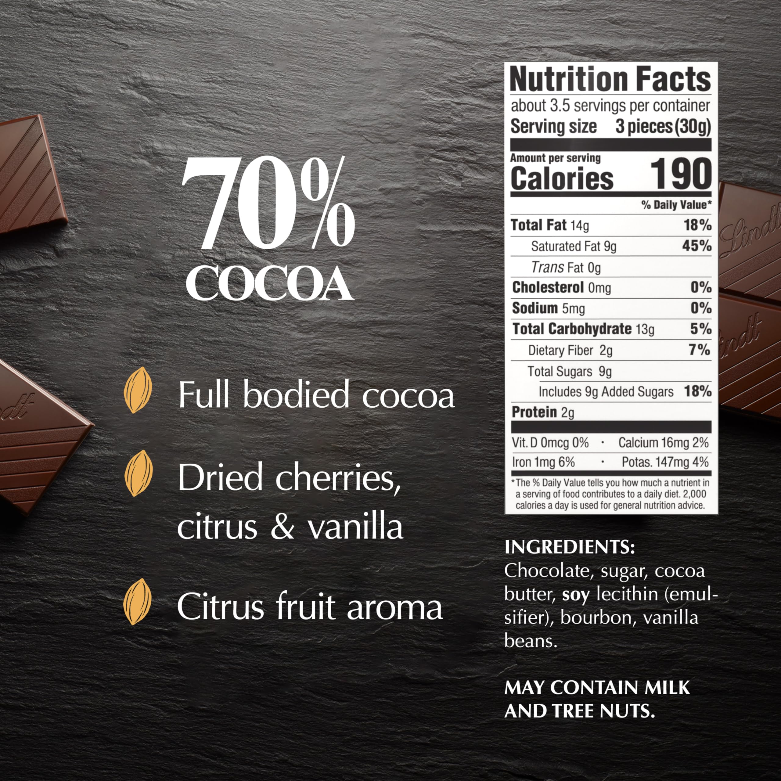 Lindt EXCELLENCE 85% Cocoa Dark Chocolate Bar, Dark Chocolate Candy, 3.5 oz. (12 Pack)
