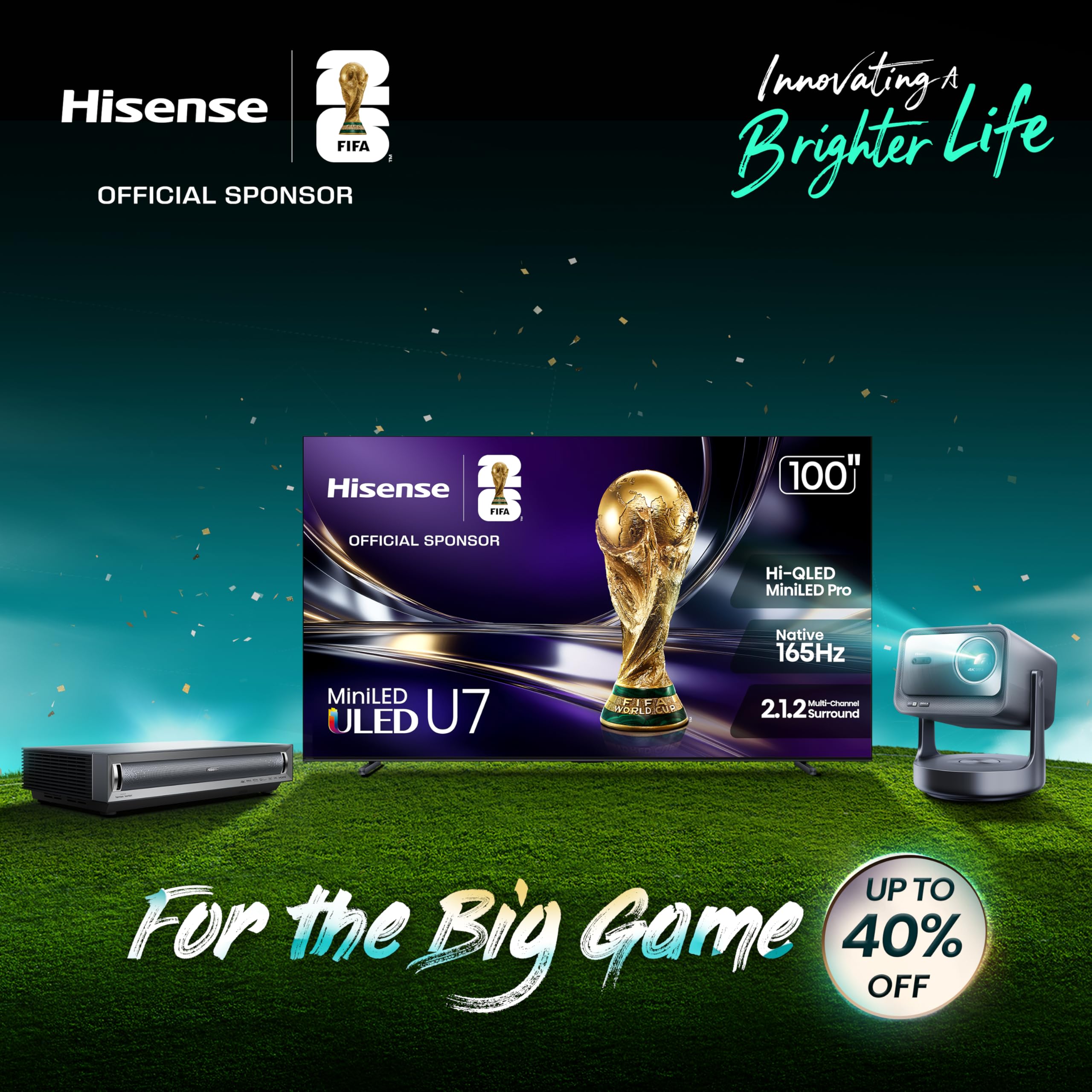 Hisense 75" QD7 Mini-LED 4K Smart Fire TV - QLED, 144Hz, HDR10+, Dolby Vision/Atmos, Game Mode Pro, Alexa Built-in (75QD7QF)