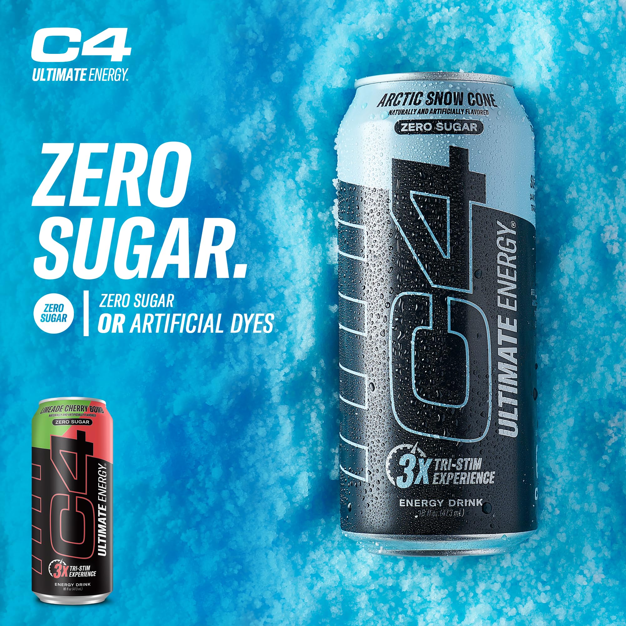 Cellucor C4 Ultimate | Pre Workout Sugar Free Energy Drink | Tri-Stim Experience with 300mg Caffeine + TeaCrine + Dynamine | Fruit Punch | 16oz (Pack of 12)