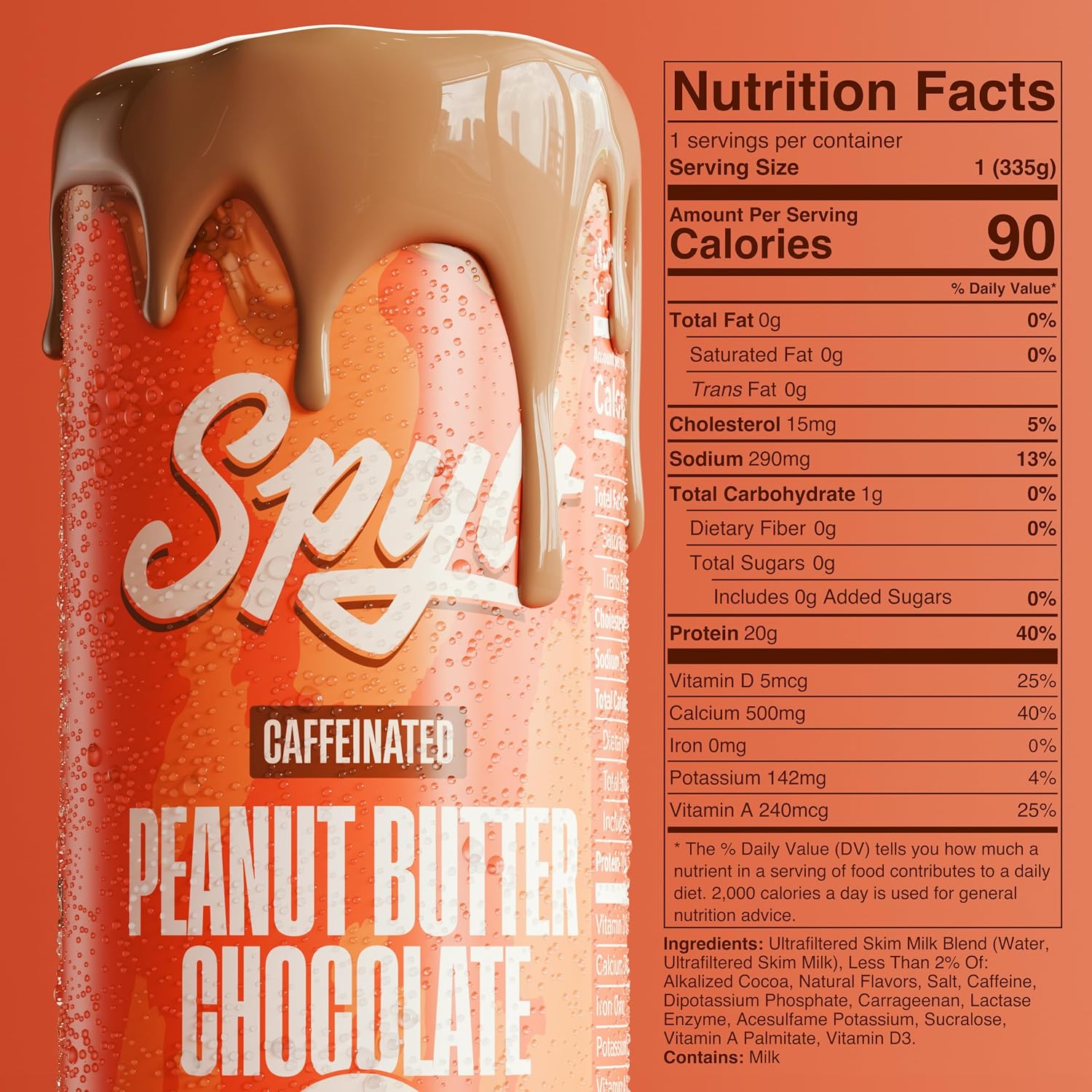 Spylt High Protein Vanilla Milkshake with 60mg Caffeine & 20g Protein - 90 Calories, Ready to Drink, Sugar Free, Lactose Free Milk, Perfect for Workout Recovery & Afternoon Pick Me Up - 12 Count