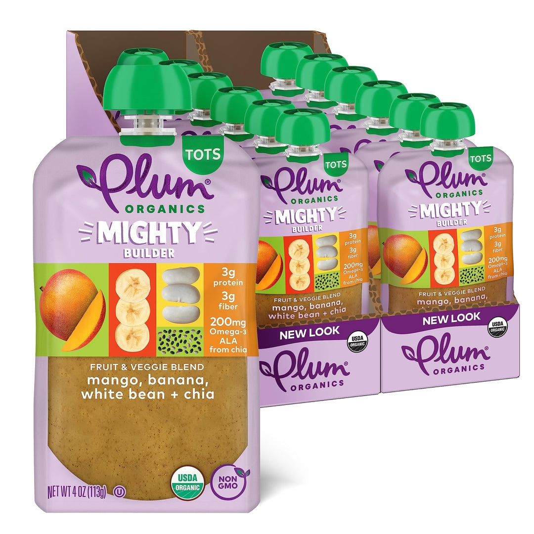 Plum Organics Variety Pack, 12+ Months – Toddler’s Flavor Expedition – Mighty Builder Organic Fruit & Veggie Pouches – 4 oz Pouch, Pack of 18 (Amazon Exclusive)
