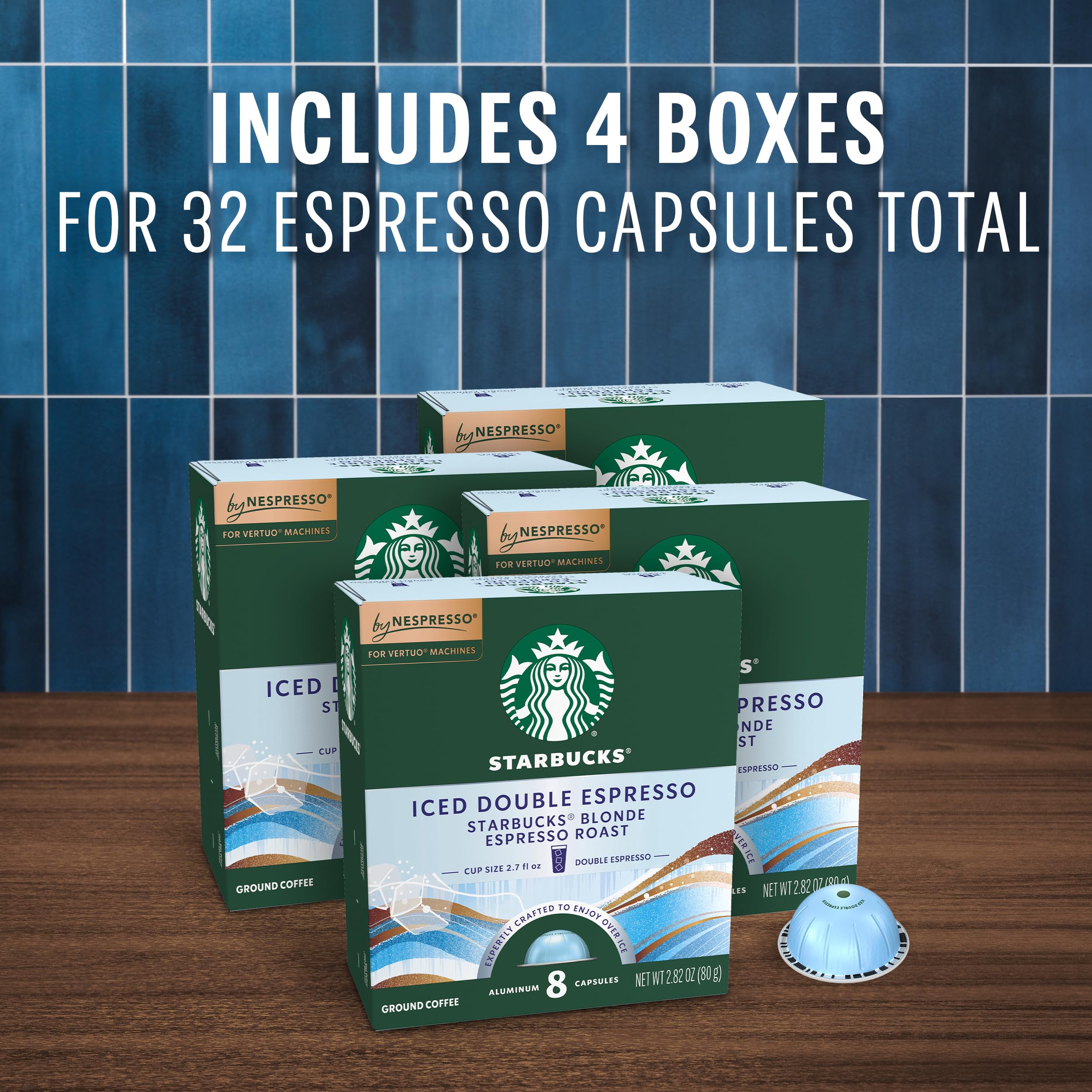 Starbucks by Nespresso Vertuo, Blonde Roast Espresso, 50-count Espresso Pods, Brews, 1.35 oz.
