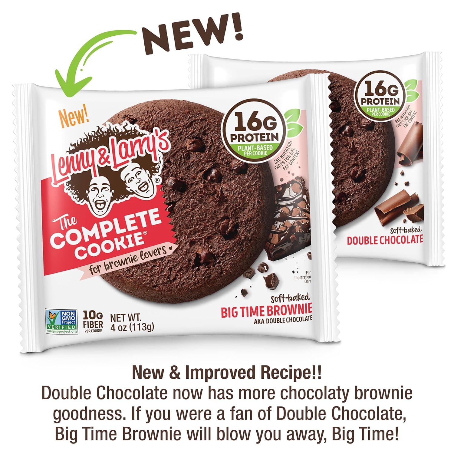 Lenny & Larry's Complete Protein Cookie, [8 Flavor Variety], Chewy Soft Baked, 16g Plant Protein, Vegan, Non-GMO, High Fiber, 4 Ounce Cookie (Pack of 16)