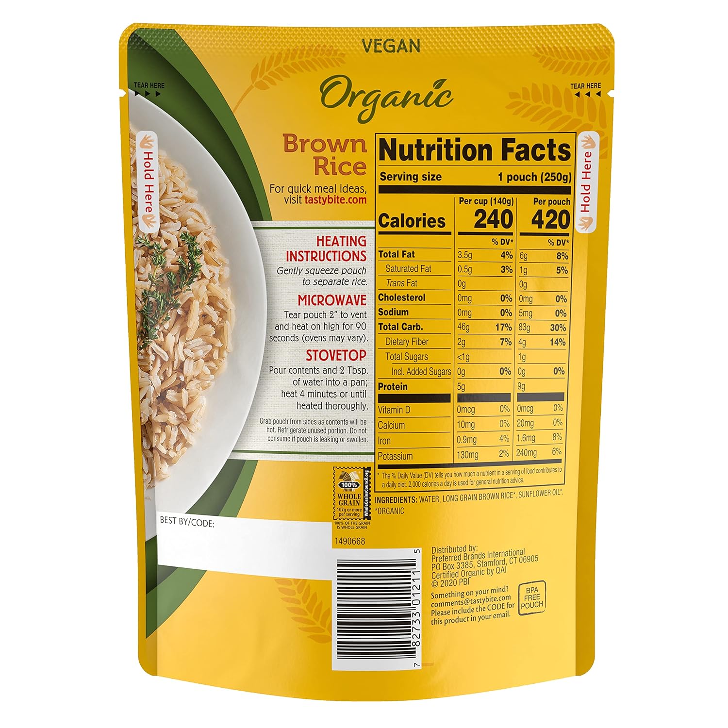 Tasty Bite Organic Brown Rice, 8.8 Ounce (Pack of 12)
