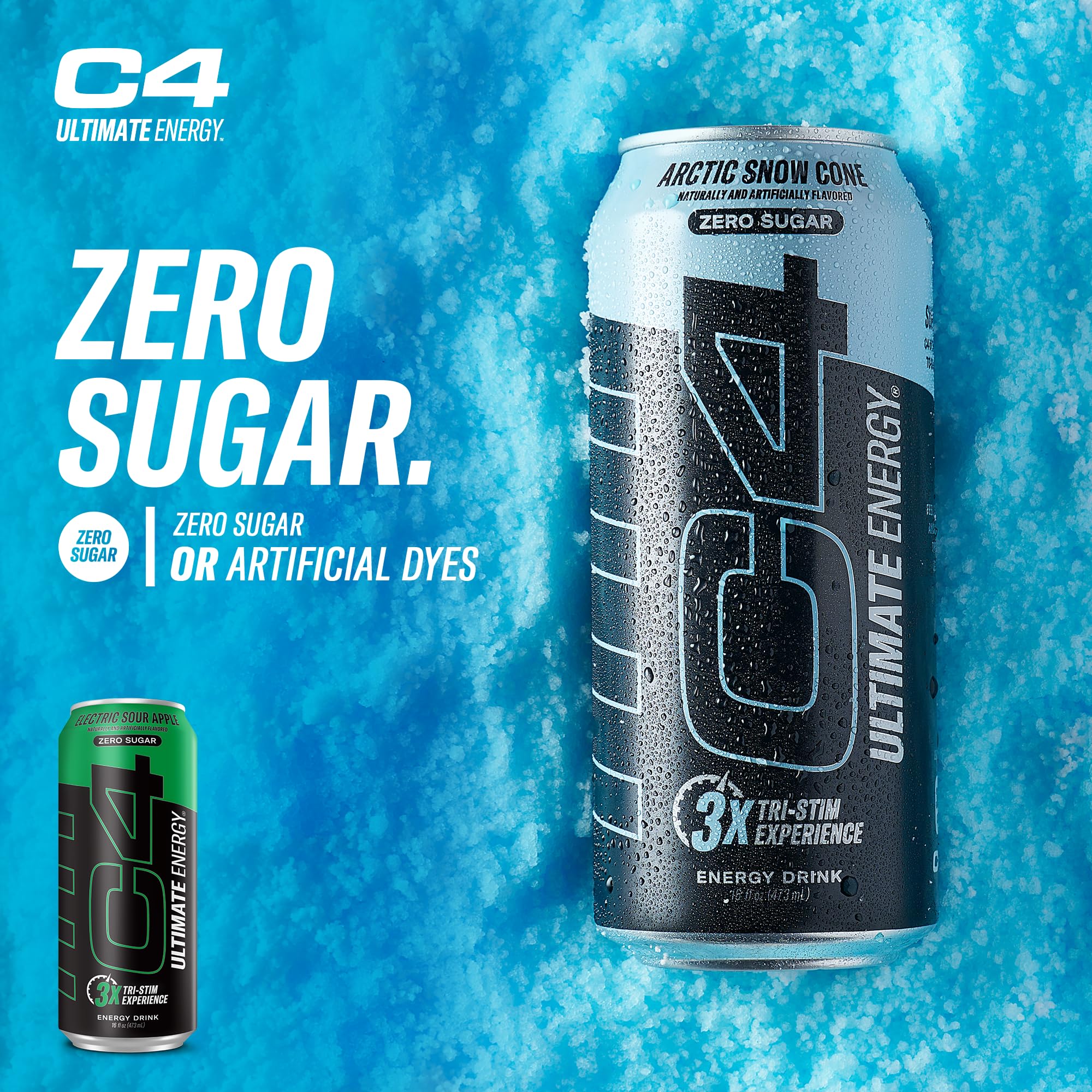 Cellucor C4 Ultimate | Pre Workout Sugar Free Energy Drink | Tri-Stim Experience with 300mg Caffeine + TeaCrine + Dynamine | Fruit Punch | 16oz (Pack of 12)