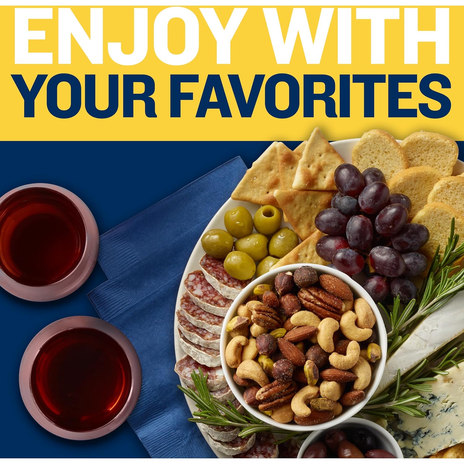 PLANTERS Deluxe Mixed Nuts with Sea Salt, 27 oz Resealable Container - Variety Mixed Nuts Snacks with Cashews, Almonds, Pecans, Pistachios & Hazelnuts - Energy Boost - Kosher