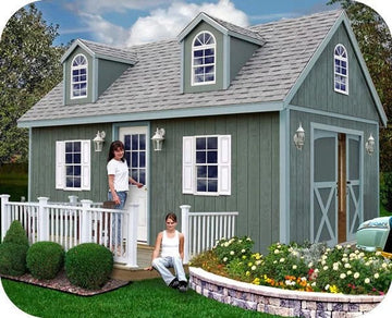 Best Barns Sheds & Storage Arlington 12′ x 16′ Wood Storage Shed Kit with flooring Installation Included