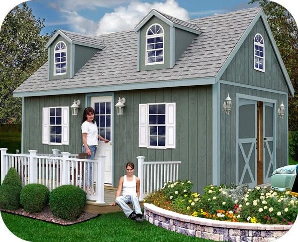 Best Barns Sheds & Storage Arlington 12′ x 16′ Wood Storage Shed Kit with flooring Installation Included