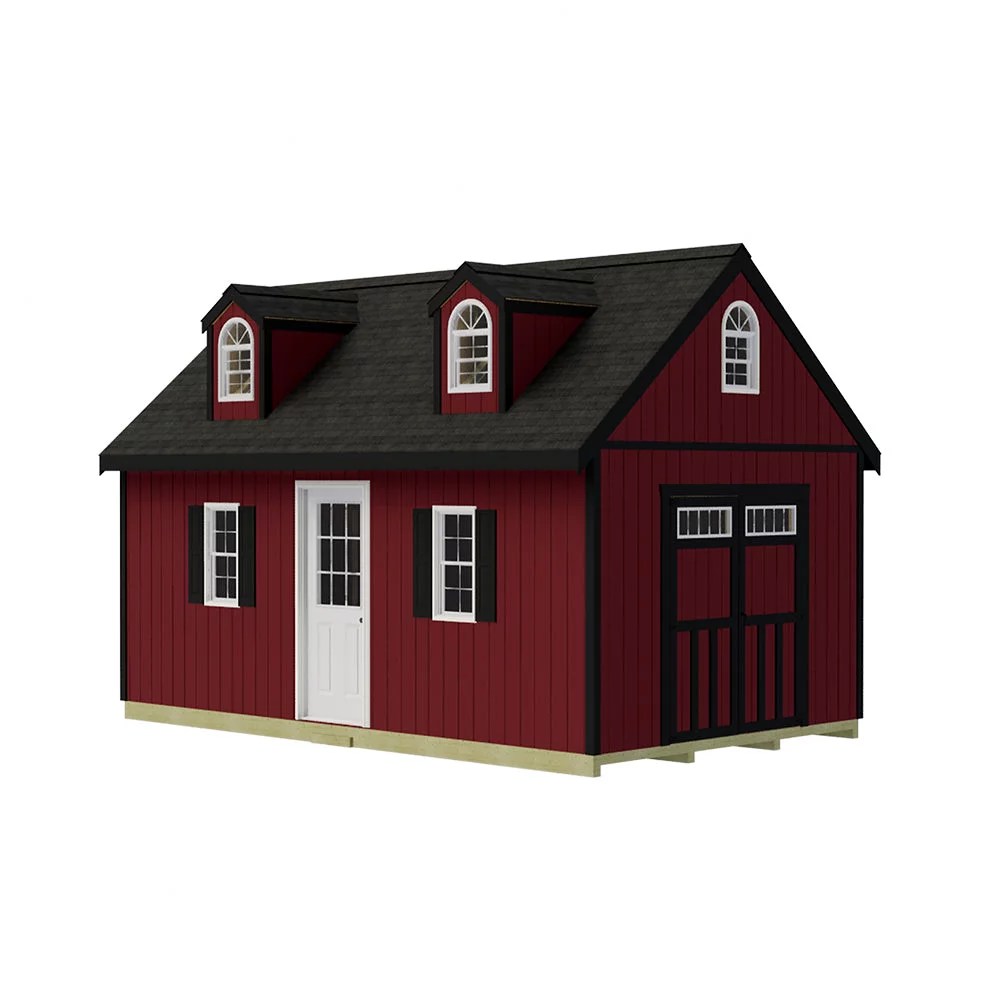 Best barns Hampton 12×24 Wood Storage Shed Sliding Doors & Dormer Kit Installation Included