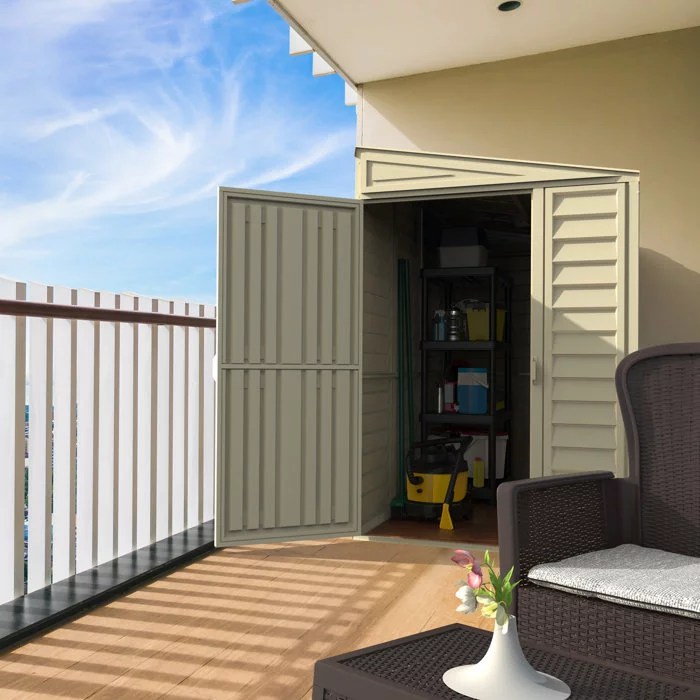 SideMate 4 ft. W x 8 ft. D Plastic Lean-To Storage Shed Installation Included