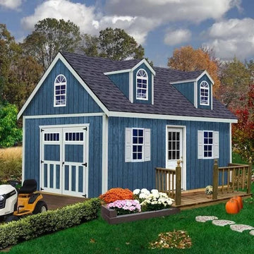 Best barns Hampton 12×24 Wood Storage Shed Sliding Doors & Dormer Kit Installation Included