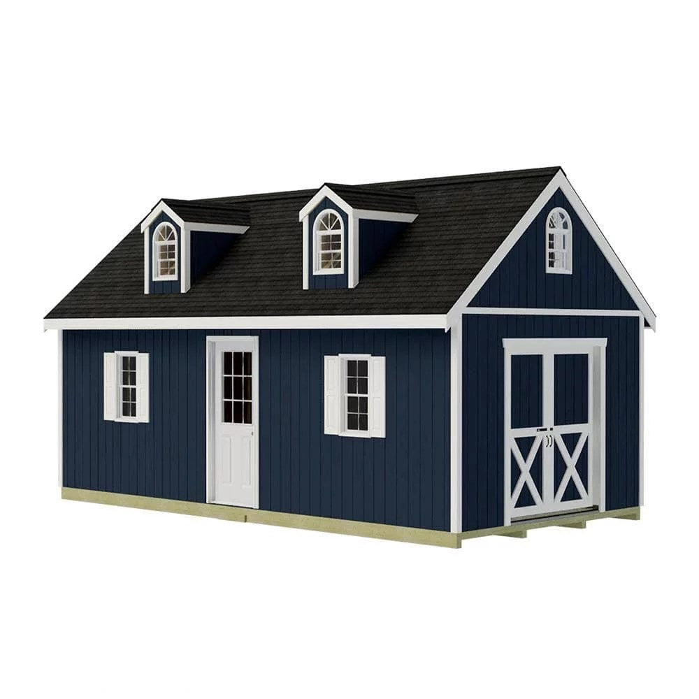 Best Barns Sheds & Storage Arlington 12′ x 16′ Wood Storage Shed Kit with flooring Installation Included